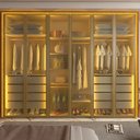 Ver mais imagens de Guarda-Roupa Casal 6 Portas 6 Portas Reflecta com LED com Pés 100% MDF Splendor Marrom/Marrome