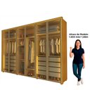 Ver imagem 6 de Guarda-Roupa Casal 6 Portas 6 Portas Reflecta com LED com Pés 100% MDF Splendor Marrom/Marrome