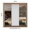 Ver imagem 3 de Guarda-Roupa Casal Madesa Lyon Plus 3 Portas de Correr com Espelhos 4 Gavetas Rustic/Branco Cor:Rust