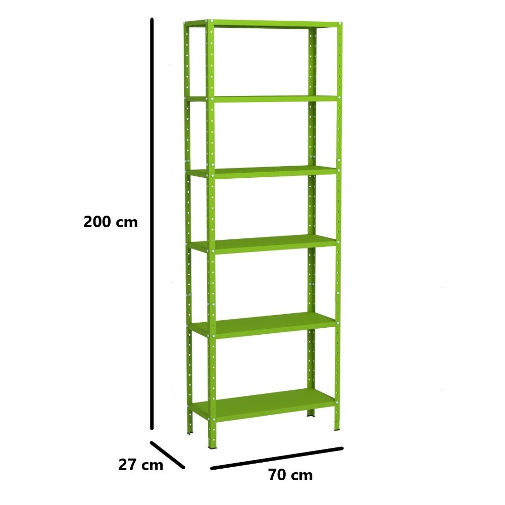 Estante Aço 6 Prateleiras Livros Cozinha Quarto Eaf013 Verde - 2