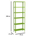 Ver imagem 2 de Estante Aço 6 Prateleiras Livros Cozinha Quarto Eaf013 Verde