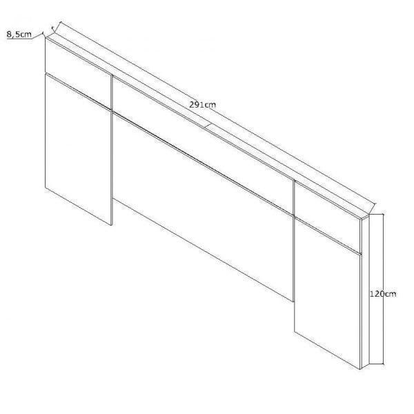 Cabeceira Painel para Cama Box Casal e Queen  - 3