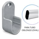 Ver imagem 3 de 10 Suporte Cabideiro Tubo Oblongo Oval Armário Guarda Roupa - Cinza