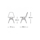Ver imagem 6 de Mesa Industrial Base Ferro Preto em V Tampo 90x90 Amêndoa 4 Cadeiras Eames Madeira Assento Preto