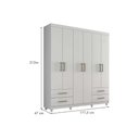Ver imagem 3 de Guarda Roupa Solteiro 6 Portas e 4 Gavetas Canadá Plus Cinamomo/off White - Conquista