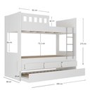 Ver imagem 3 de Treliche Solteiro 3 Gavetas Branco