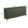 Balcão Buffet P/ Sala Porta Brise 180cm Pés Metal 100% Mdf Cor:musgo com Preto - 2