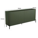 Ver imagem 3 de Balcão Buffet p/ Sala Porta Brise 180cm Pés Metal 100% MDF Cor:Musgo com Preto