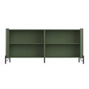Ver imagem 4 de Balcão Buffet p/ Sala Porta Brise 180cm Pés Metal 100% MDF Cor:Musgo com Preto