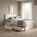 Ver imagem 4 de Cama Casal Dubai 4 Gavetas MDF com Cabeceira Branco