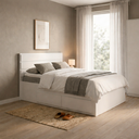 Ver imagem 1 de Cama Casal Dubai 4 Gavetas MDF com Cabeceira Branco