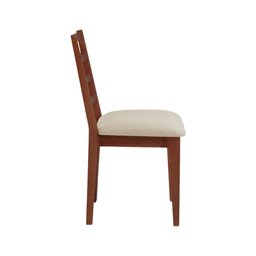Cadeira de Jantar em Madeira Maciça Aline Estofado Linho Creme - Imbuia - 2