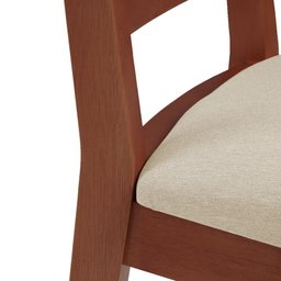 Cadeira de Jantar em Madeira Maciça Aline Estofado Linho Creme - Imbuia - 4