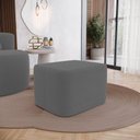 Ver mais imagens de Kit 02 Puffs Decorativos Living Yumi Retangular 60cm Bouclê Cinza Escuro - Desk Design