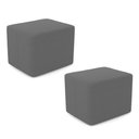 Ver imagem 1 de Kit 02 Puffs Decorativos Living Yumi Retangular 60cm Bouclê Cinza Escuro - Desk Design