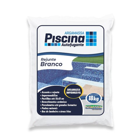 Rejunte Piscina Impermeável Cor Branco 18kg