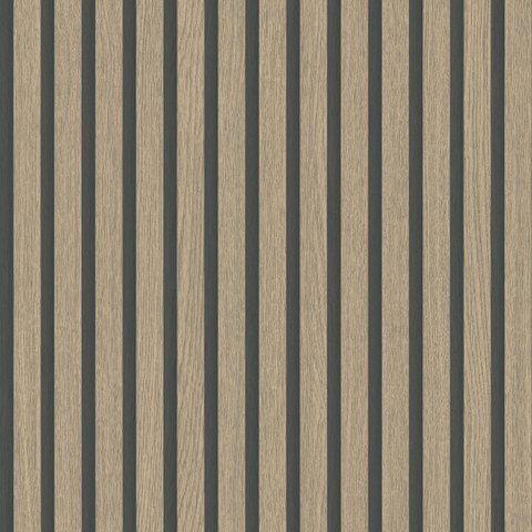 Papel de Parede Ripado Madeira Marrom+cola Inclusa- Vinilico Lavável