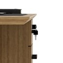 Ver imagem 7 de Conjunto Escritório 3 Peças 1 Armário Alto 1 Balcão Multiuso e 1 Mesa com 2 Gavetas e Chave Office Amêndoa Preto Marrom