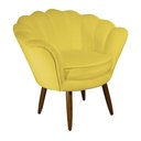 Ver imagem 2 de Kit 2 Poltronas Decorativa Pétala Pés Palito Suede Amarelo - Ds Estofados
