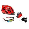Capacete Bike Absolute Led + Óculos Ciclismo Elleven + Luva Gel - GG - 1