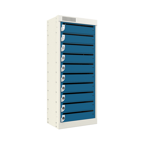 Armário de Aço para Correspondência 10 Portas - Nk 1717 Nilko Armários Azul Fluorescente Chave Padrã