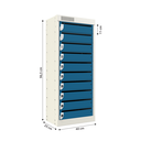 Ver imagem 4 de Armário de Aço para Correspondência 10 Portas - Nk 1717 Nilko Armários Azul Fluorescente Chave Padrã