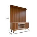 Ver imagem 4 de Rack com Painel para TV até 65 Polegadas Parma 2 Portas Ripado Off White/Freijó - Panorama Móveis