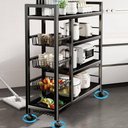 Ver imagem 2 de Organizador Multiuso Carrinho Suporte Microondas Forno Galao Agua Fruteira de Chao 4 Prateleira
