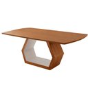 Ver imagem 1 de Mesa para Sala de Jantar Ane 180cm Madeira Tampo Barril Laminado Moderna Mobília