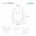 Ver imagem 5 de Tampa de Vaso Assento Sanitário Almofadado Astra Thema Cinza Escuro para Bacia Incepa