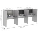 Ver imagem 2 de Estação de Trabalho Escritório Mesa Call Center 3 Lugares