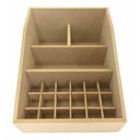 Ver imagem 1 de Caixa Mdf Organizadora de Maquiagem Aberta com 21 Divisões Tam:23x17x11cm Cod:banh042