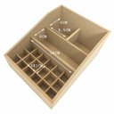 Ver imagem 5 de Caixa Mdf Organizadora de Maquiagem Aberta com 21 Divisões Tam:23x17x11cm Cod:banh042