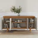 Ver mais imagens de Buffet Aparador 160cm 4 Portas Pé Madeira Lady Off/cedro C14 - Mpozenato