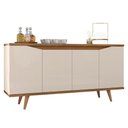 Ver imagem 2 de Buffet Aparador 160cm 4 Portas Pé Madeira Lady Off/cedro C14 - Mpozenato