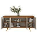 Ver imagem 7 de Buffet Aparador 160cm 4 Portas Pé Madeira Lady Off/cedro C14 - Mpozenato