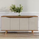 Ver imagem 6 de Buffet Aparador 160cm 4 Portas Pé Madeira Lady Off/cedro C14 - Mpozenato
