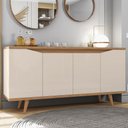 Ver imagem 1 de Buffet Aparador 160cm 4 Portas Pé Madeira Lady Off/cedro C14 - Mpozenato