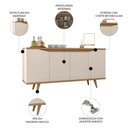 Ver imagem 3 de Buffet Aparador 160cm 4 Portas Pé Madeira Lady Off/cedro C14 - Mpozenato