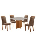 Ver imagem 2 de Mesa de Jantar Olímpia 90cm Tampo MDF Vidro Canto Copo com 4 Cadeiras Aline