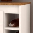 Ver imagem 3 de Buffet / Aparador Ma com Adega Estilo Retrô com Pés em Madeira Maciça Cor Off White / Freijó Jm
