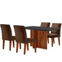 Ver imagem 7 de Mesa Olimpia 120 Mdf Canto Reto Com 4 Cadeiras