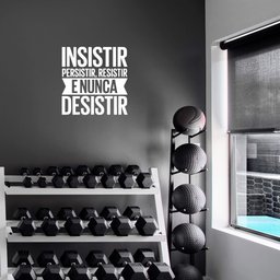 Adesivo de Parede Frase Insistir Persistir Resistir e Nunca Desistir Academia Empresa Kanto Store Br - 1