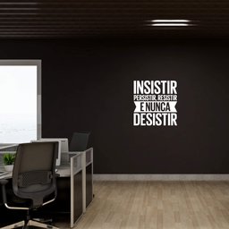 Adesivo de Parede Frase Insistir Persistir Resistir e Nunca Desistir Academia Empresa Kanto Store Br - 3