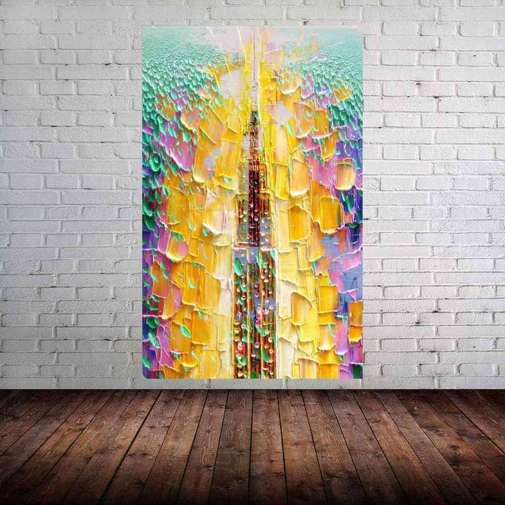 Quadro Pintura Tela Cidade Paisagem Urbana 2440: 90cm (A) x 60cm (L) - 1