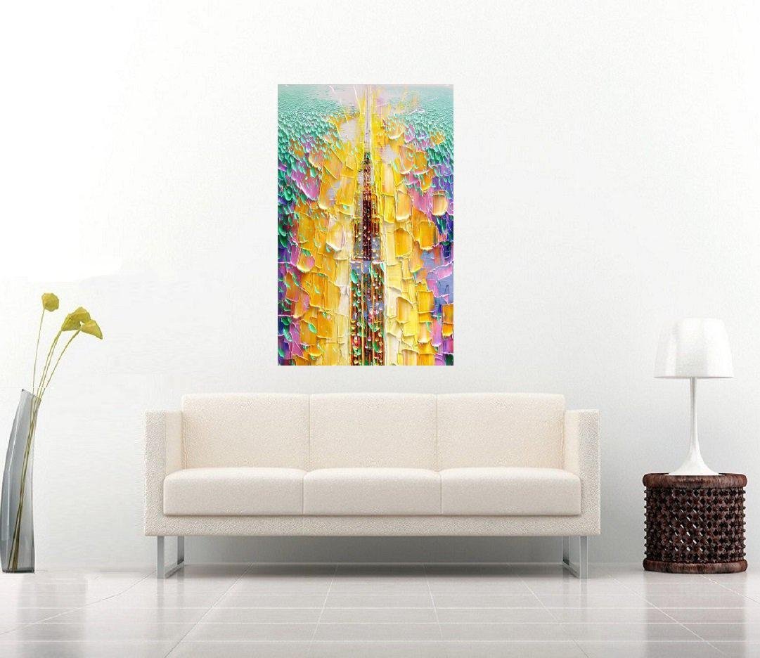 Quadro Pintura Tela Cidade Paisagem Urbana 2440: 90cm (A) x 60cm (L) - 3