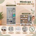 Ver imagem 5 de Quarto de Bebê Completo com Berço Americano 3 em 1 e Colchão Incluso Flor Multimóveis MP4927