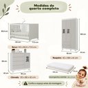 Ver mais imagens de Quarto de Bebê Completo com Berço Americano 3 em 1 e Colchão Incluso Flor Multimóveis MP4927