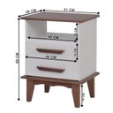 Ver imagem 3 de Mesa de Cabeceira 2 Gavetas 100% Madeira Maciça Branco