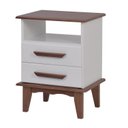Ver imagem 2 de Mesa de Cabeceira 2 Gavetas 100% Madeira Maciça Branco